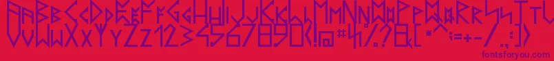 LatinRunesV20 Font – Purple Fonts on Red Background