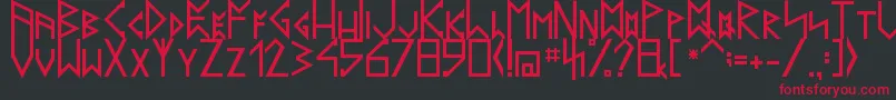 LatinRunesV20 Font – Red Fonts on Black Background