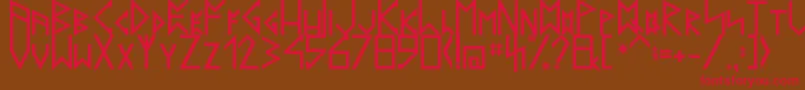 LatinRunesV20 Font – Red Fonts on Brown Background