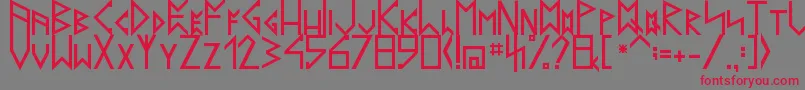 LatinRunesV20 Font – Red Fonts on Gray Background