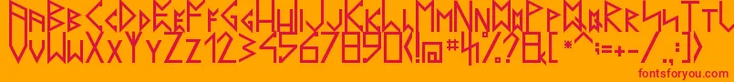 LatinRunesV20 Font – Red Fonts on Orange Background