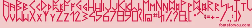 Saiba mais sobre a fonte LatinRunesV20 Fonte LatinRunesV20 – fontes vermelhas em um fundo rosa