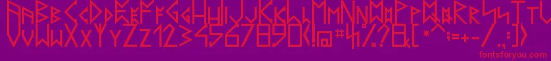 LatinRunesV20 Font – Red Fonts on Purple Background