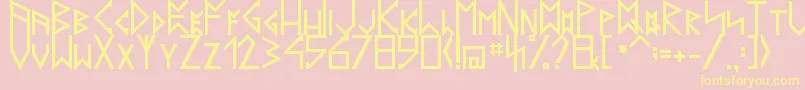 Fonte LatinRunesV20 – fontes amarelas em um fundo rosa
