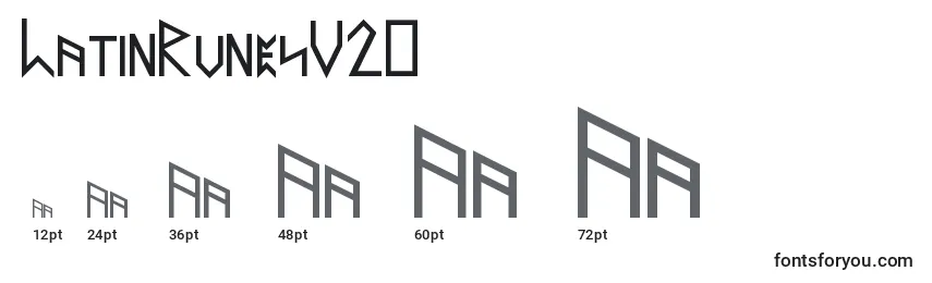 Размеры шрифта LatinRunesV20