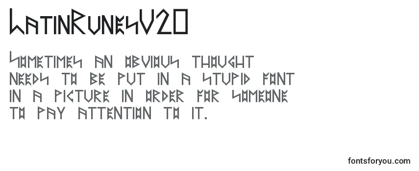 Review of the LatinRunesV20 Font