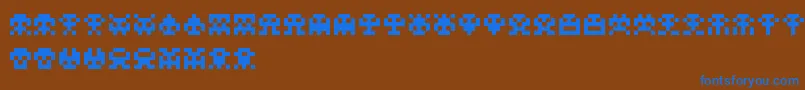 フォントScumskullzRegular – 茶色の背景に青い文字