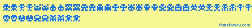 ScumskullzRegular Font – Blue Fonts on Yellow Background