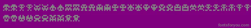 フォントScumskullzRegular – 紫の背景に灰色の文字