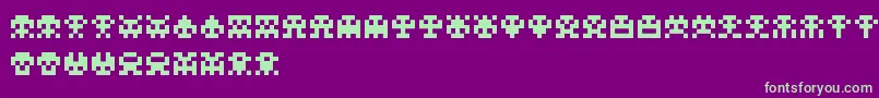 ScumskullzRegular-fontti – vihreät fontit violetilla taustalla