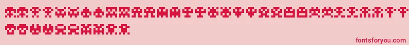 フォントScumskullzRegular – ピンクの背景に赤い文字