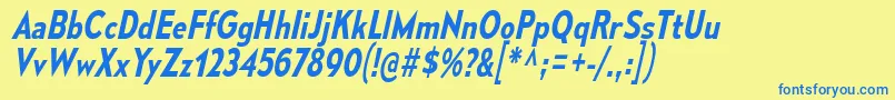 MesmerizeScSbIt Font – Blue Fonts on Yellow Background