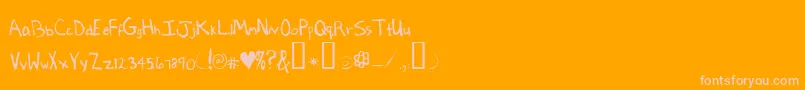LactoseIntolerant-Schriftart – Rosa Schriften auf orangefarbenem Hintergrund