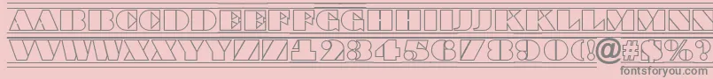 フォントABraggatitulotldcfr – ピンクの背景に灰色の文字