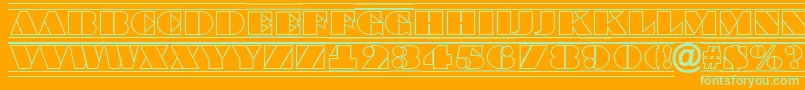 ABraggatitulotldcfr Font – Green Fonts on Orange Background