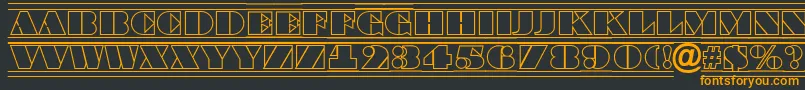 フォントABraggatitulotldcfr – 黒い背景にオレンジの文字