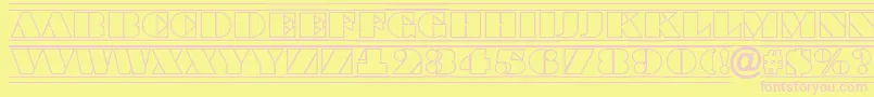 フォントABraggatitulotldcfr – ピンクのフォント、黄色の背景