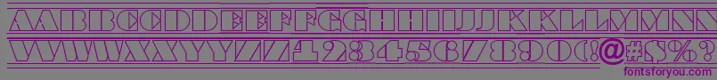 フォントABraggatitulotldcfr – 紫色のフォント、灰色の背景