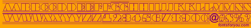 ABraggatitulotldcfr-Schriftart – Violette Schriften auf orangefarbenem Hintergrund