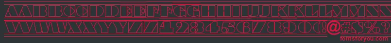 フォントABraggatitulotldcfr – 黒い背景に赤い文字