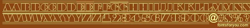 ABraggatitulotldcfr-fontti – keltaiset fontit ruskealla taustalla