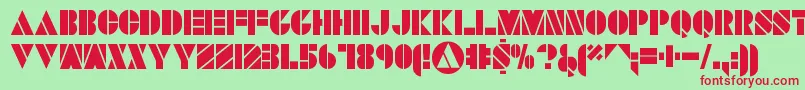 SavaroStencilDemo Font – Red Fonts on Green Background