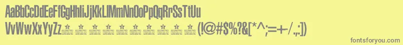 フォントAsphalticGrainCondensedPersonalUse – 黄色の背景に灰色の文字