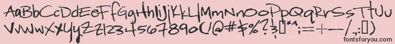 フォントWordyDiva – ピンクの背景に黒い文字