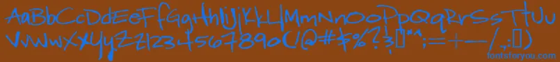 WordyDiva Font – Blue Fonts on Brown Background