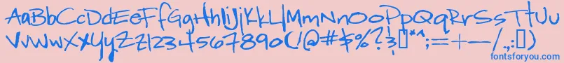 WordyDiva Font – Blue Fonts on Pink Background