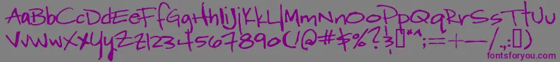 WordyDiva-Schriftart – Violette Schriften auf grauem Hintergrund