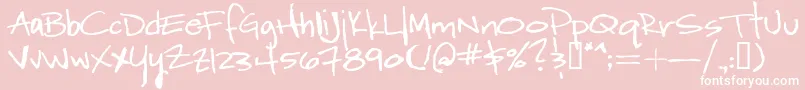 WordyDiva-Schriftart – Weiße Schriften auf rosa Hintergrund