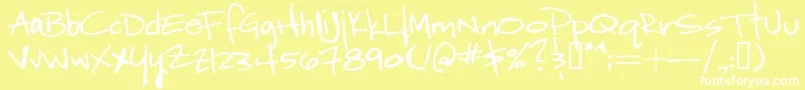 Шрифт WordyDiva – белые шрифты на жёлтом фоне
