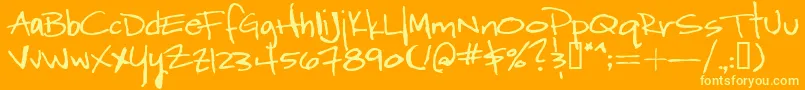 Шрифт WordyDiva – жёлтые шрифты на оранжевом фоне