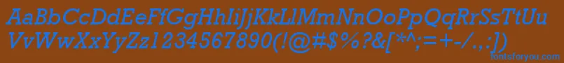 RockwellРљСѓСЂСЃРёРІ Font – Blue Fonts on Brown Background