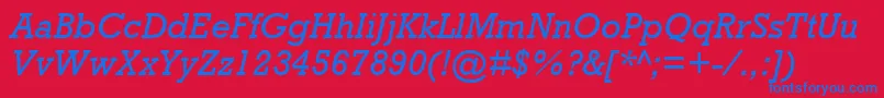 Fonte RockwellРљСѓСЂСЃРёРІ – fontes azuis em um fundo vermelho