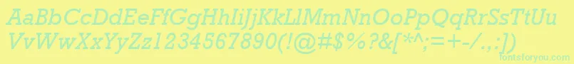 RockwellРљСѓСЂСЃРёРІ Font – Green Fonts on Yellow Background