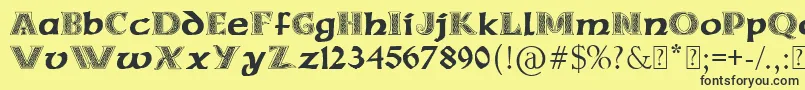 PaulsCelticFont3-Schriftart – Schwarze Schriften auf gelbem Hintergrund