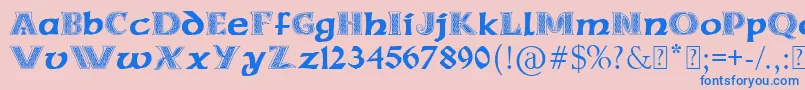 En savoir plus sur la police PaulsCelticFont3 Police PaulsCelticFont3 – polices bleues sur fond rose