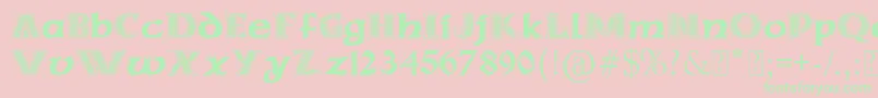 PaulsCelticFont3-Schriftart – Grüne Schriften auf rosa Hintergrund