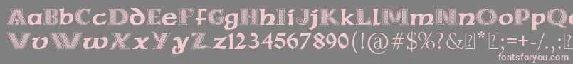 フォントPaulsCelticFont3 – 灰色の背景にピンクのフォント