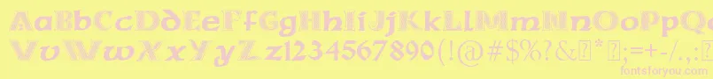 PaulsCelticFont3 Font – Pink Fonts on Yellow Background