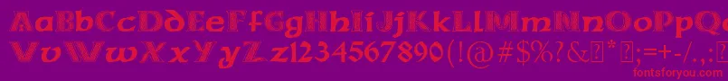 フォントPaulsCelticFont3 – 紫の背景に赤い文字