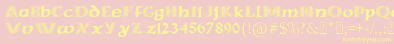 PaulsCelticFont3 Font – Yellow Fonts on Pink Background