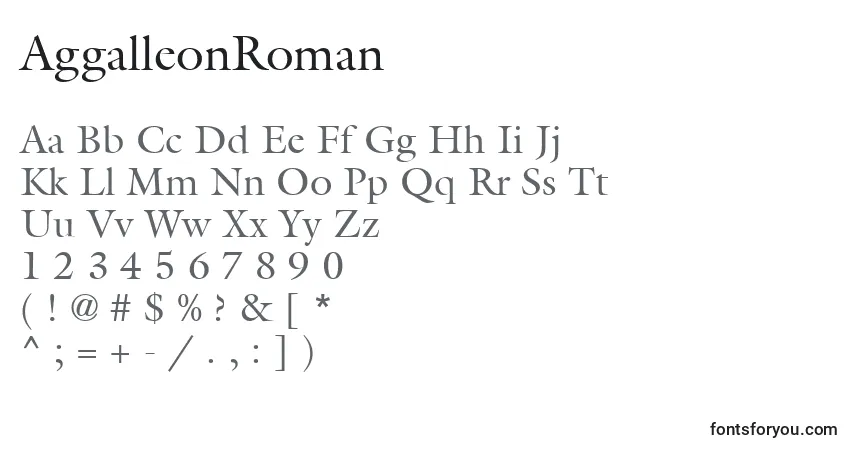 Schriftart AggalleonRoman – Alphabet, Zahlen, spezielle Symbole
