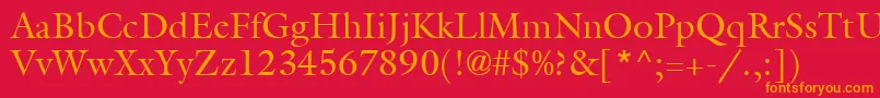 AggalleonRoman Font – Orange Fonts on Red Background