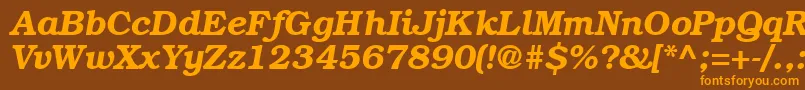 Bookman ffy-Schriftart – Orangefarbene Schriften auf braunem Hintergrund