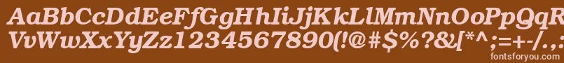 Weitere Informationen zur Bookman ffy-Schriftart Bookman ffy-Schriftart – Rosa Schriften auf braunem Hintergrund
