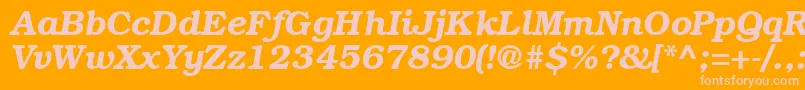 Bookman ffy-Schriftart – Rosa Schriften auf orangefarbenem Hintergrund