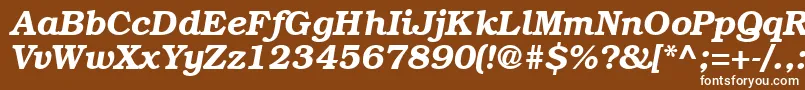 Czcionka Bookman ffy – białe czcionki na brązowym tle